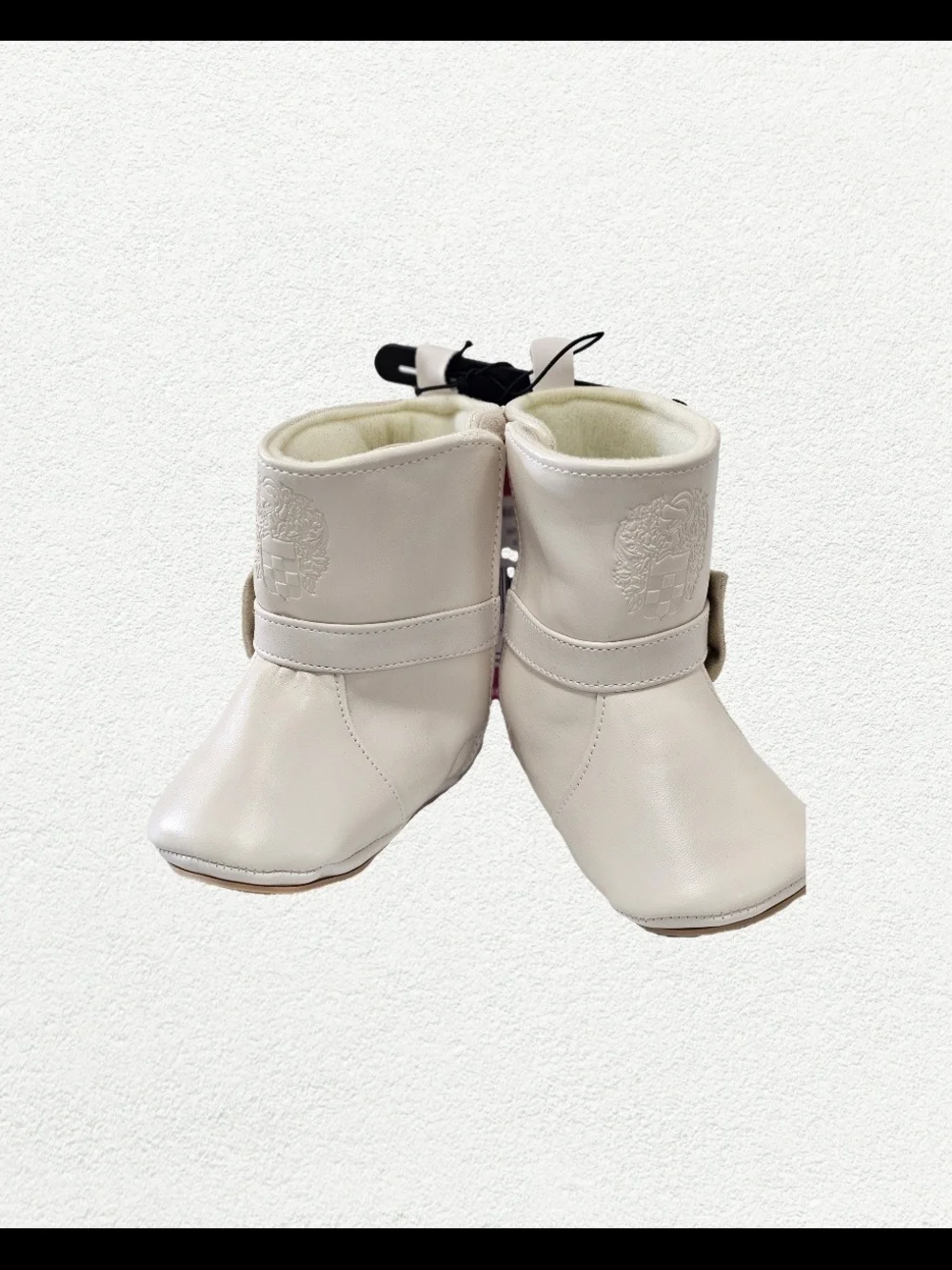 Vince Camuto Kids Cream Boots with Gold Bow Accent